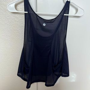 Mesh navy blue Lululemon workout top